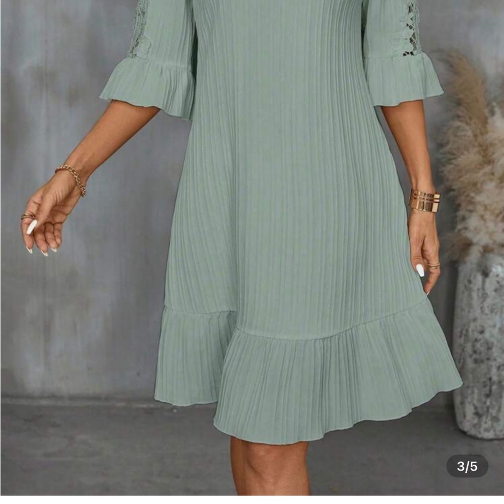 SHEIN Sage Green Midi Dress